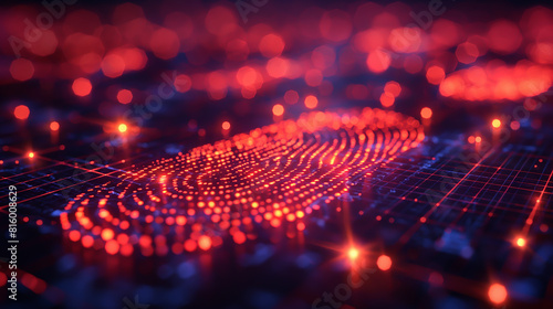 abstract background fingerprint with blurred on background, cyber security concept, technology for data security system,