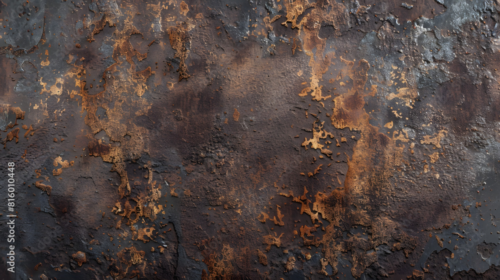 Rusty metal texture background for interior exterior decoration and industrial construction concept design : Generative AI