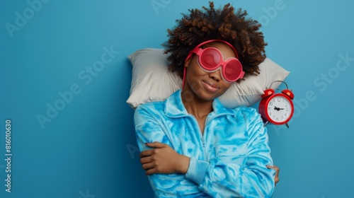 Woman Enjoying Comfortable Sleep Time photo