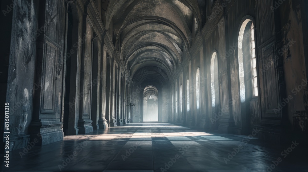 Abstract empty big hall dark gothic light room. Abstract empty big hall dark gothic light room.
