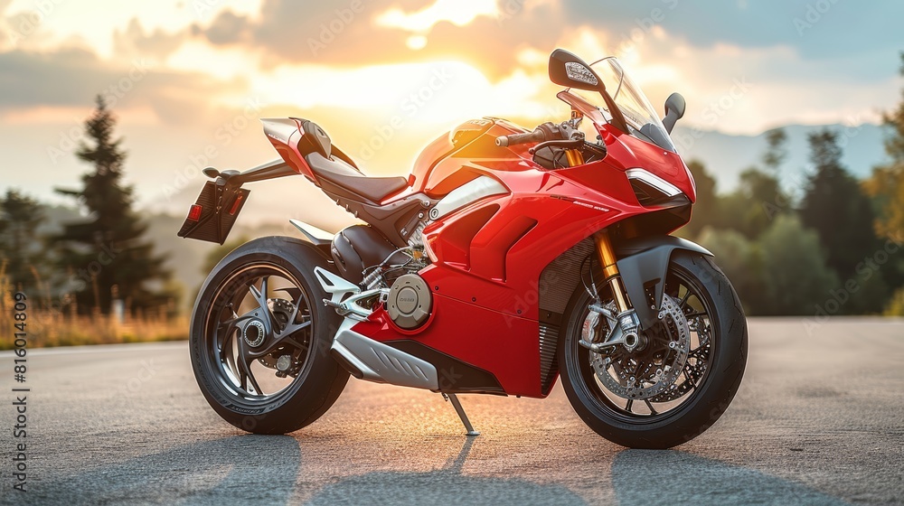 Superbike motorcycle on the race track, dynamic concept art illustration, high speed Superbike motorcycle on the race track, dynamic concept art illustration, high speed