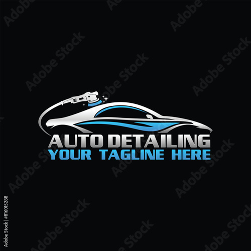 auto detailing service logo design vector template