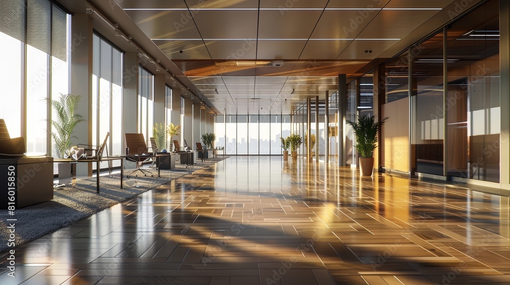 Empty office open space interior. Empty office open space interior.