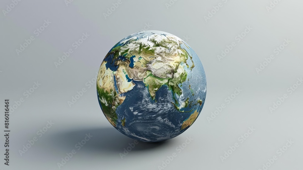 realistic 3d earth globe with detailed continents and oceans digital render realistic 3d earth globe with detailed continents and oceans digital render