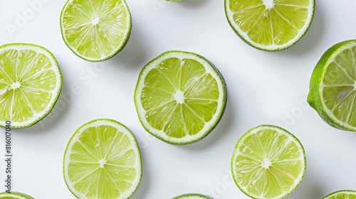 refreshing lime slices on white background juicy citrus fruit cut out highresolution product photography