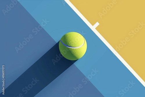 Tennis ball flat design top view game detail theme animation Triadic Color Scheme © Jammy