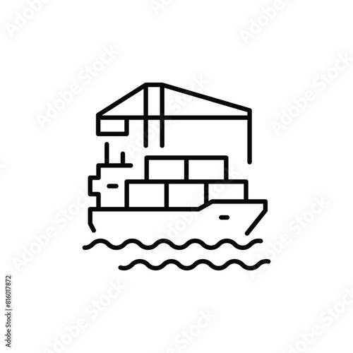 ship cargo crane port icon