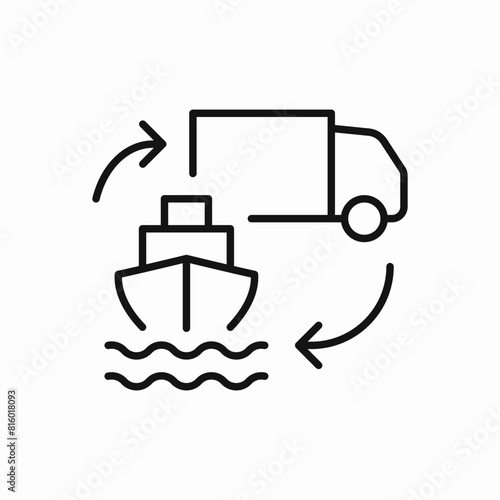 ship cargo truck shipping icon