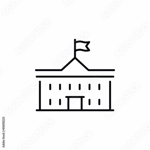 Government building flag icon sign