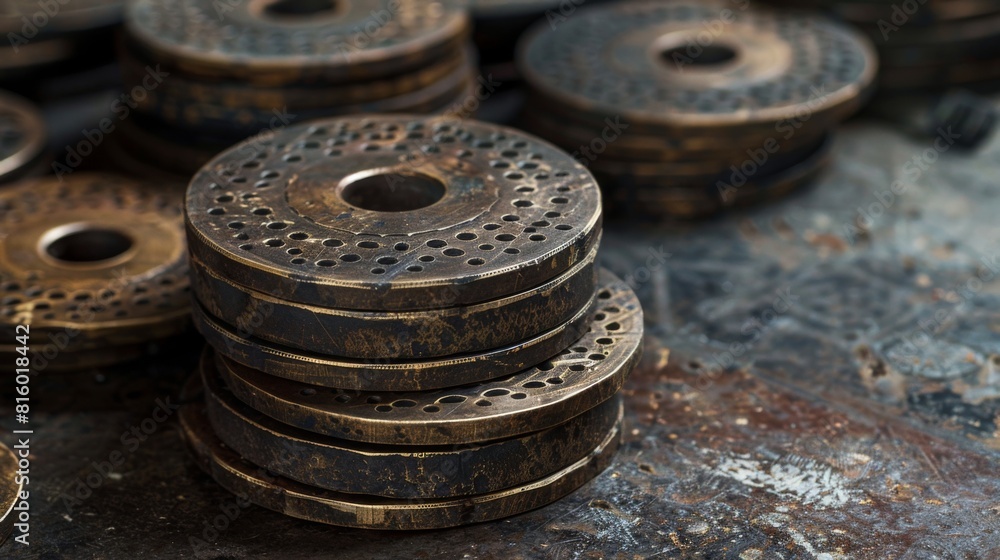 the weight plates are adorned with delicate patterns the weight plates are adorned with delicate patterns