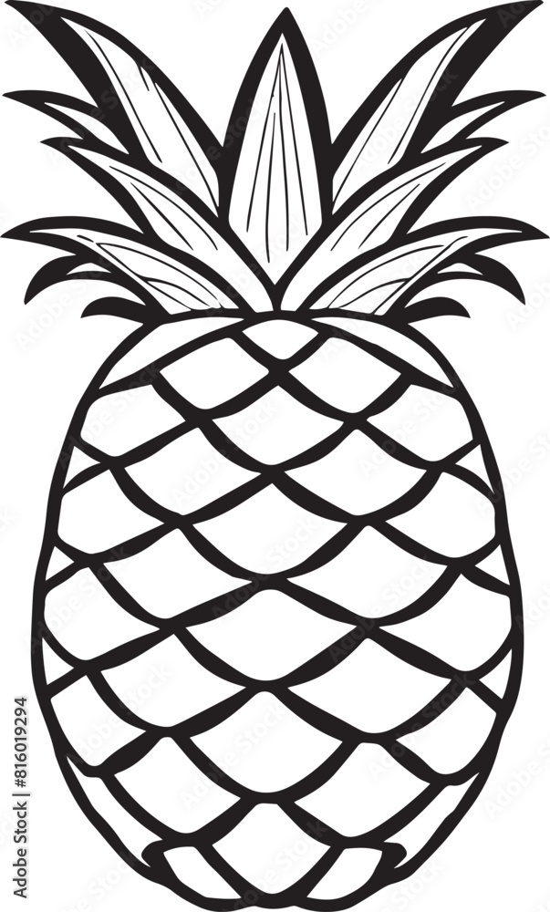 Obraz premium Pineapple.Mascot Templates.Vector illustration ready for vinyl cutting.
