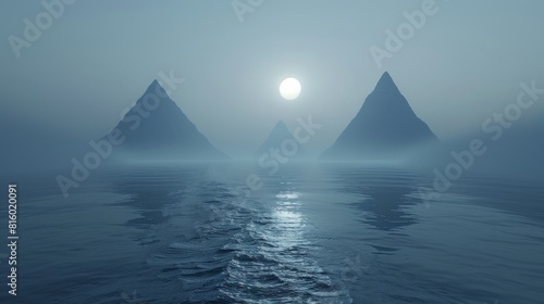 3d tranquil Trapezoids Drifting in Serene Atmosphere  Evoking Calmness and Tranquility