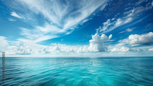 serene blue ocean and magnificent sky idyllic travel destination tranquil seascape photography photo