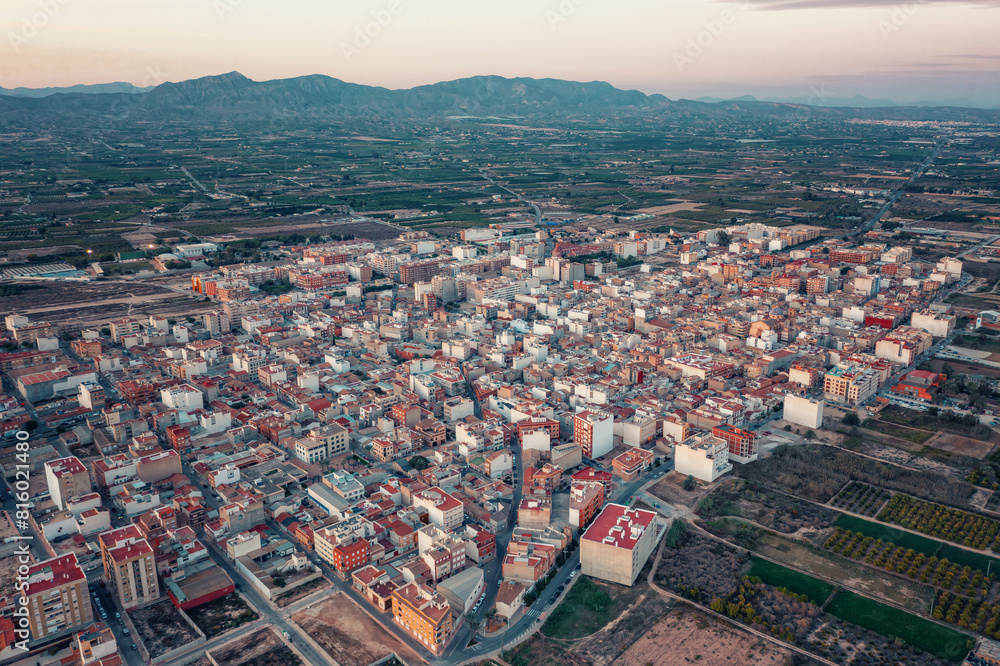 Obraz premium Top view of an ancient city in Europe, small houses, dense location