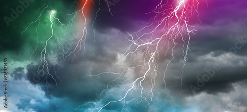 Lightning, thunder cloud dark cloudy sky