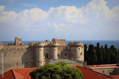 The Palace of the Grand Master of the Knights of Rhodes in the mehdieval city of Rhodes, Greece photo