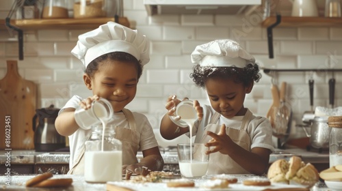 Children Baking Together at Home