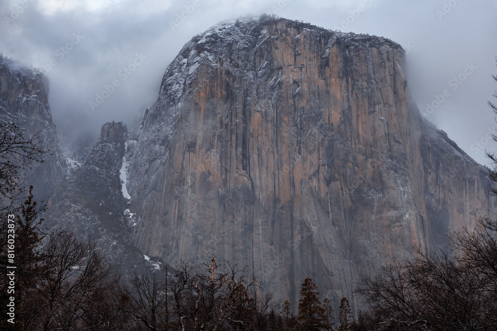 Winter Storm Clearing over El Capitan in the Morning, Yosemite National Park, California Winter Storm Clearing over El Capitan in the Morning, Yosemite National Park, California