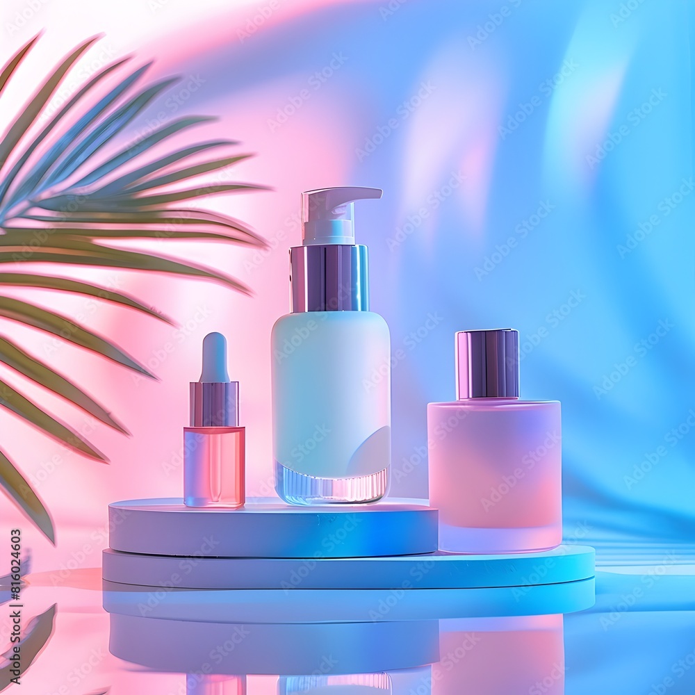 Soft Neon Pastel Gradients Provide Soothing Backdrop for Showcasing Skincare or Wellness Products Concept with Copy Space Soft Neon Pastel Gradients Provide Soothing Backdrop for Showcasing Skincare or Wellness Products Concept with Copy Space