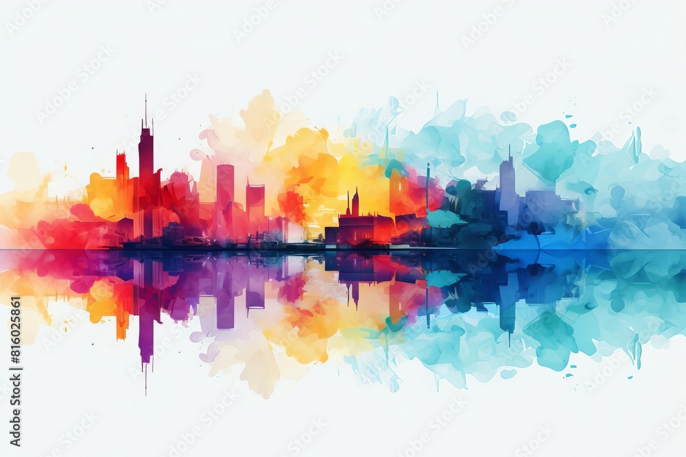 Obraz premium Realworld issues flat design front view documentary style theme water color Splitcomplementary color scheme