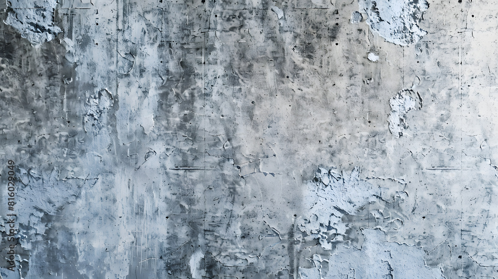 Obraz premium Old gray concrete wall texture panoramic background : Generative AI