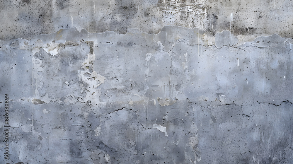 Obraz premium Old gray concrete wall texture panoramic background : Generative AI
