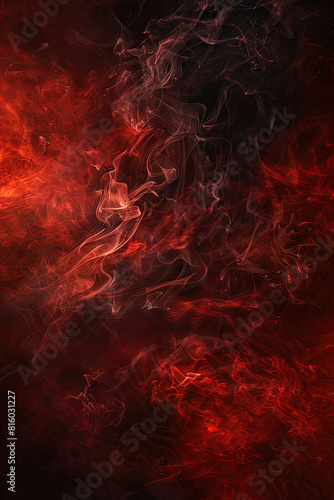 Wisps of dark smoke against a smoldering red backdrop