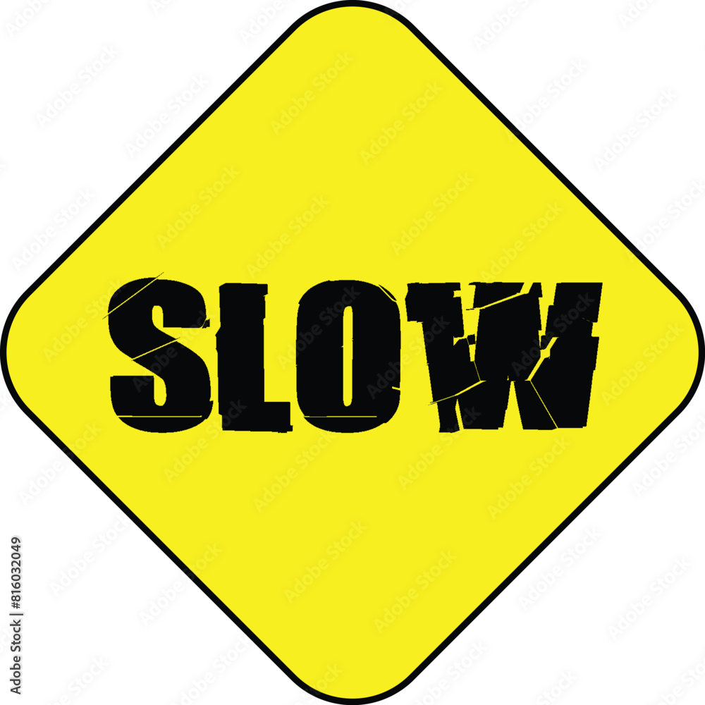 isolated slow speed warning sign, symbol element for road board, label, banner etc. flat vector design. isolated slow speed warning sign, symbol element for road board, label, banner etc. flat vector design.