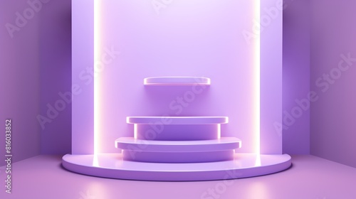 showcase product podium, random theme Pastel purple