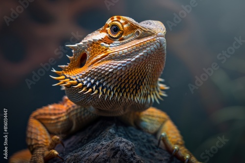 Bearded dragons reptile pet close up