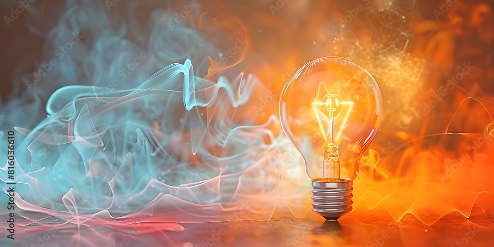 Illustration of a Vibrant D Light Bulb Symbolizing Creative Brainstorming and Innovative Ideas. Concept Creative Inspiration, Innovative Ideas, Vibrant Light Bulb Illustration, Brainstorming Concepts Illustration of a Vibrant D Light Bulb Symbolizing Creative Brainstorming and Innovative Ideas. Concept Creative Inspiration, Innovative Ideas, Vibrant Light Bulb Illustration, Brainstorming Concepts