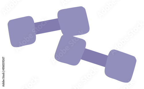 Fitness dumbbells in flat design. Gym equipment for athletic workout. Vector illustration isolated.
