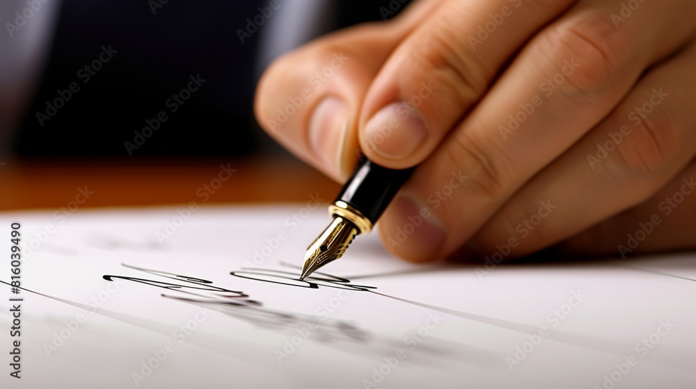 Businessman hand signing an important contract Businessman hand signing an important contract