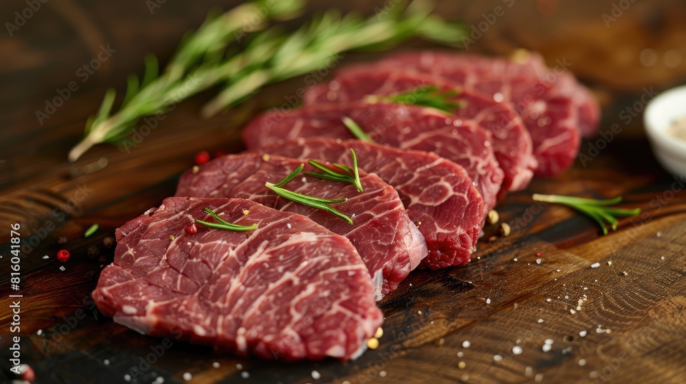 Premium thinly sliced fillet steak with wet aging and a rich beef flavor Best cooked to a medium rare doneness