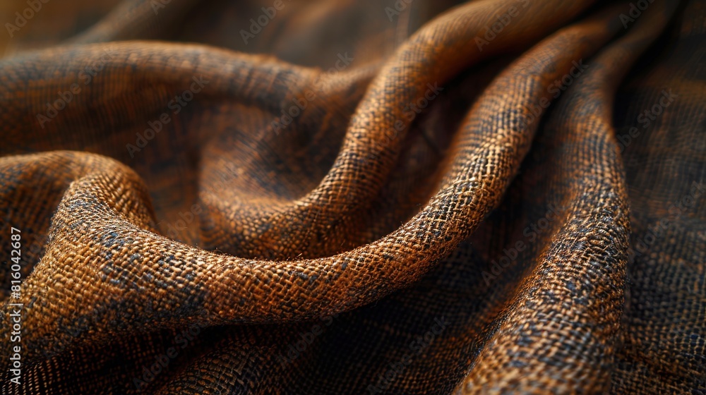 Obraz premium Dark brown fabric texture material fabric background