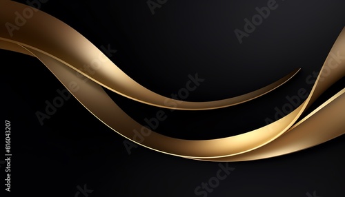 A sleek render of abstract gold swirls against a matte black background, evoking a sense of luxury and exclusivity, ideal for highend brand packaging or VIP event invitations