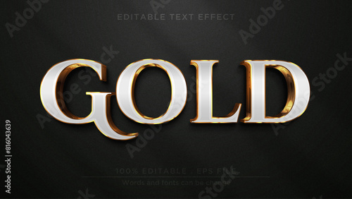 Gold editable text effect. Gold text mockup template