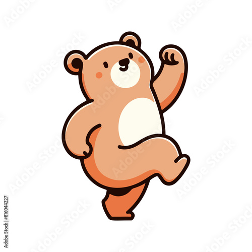 cute icon character dancing bear