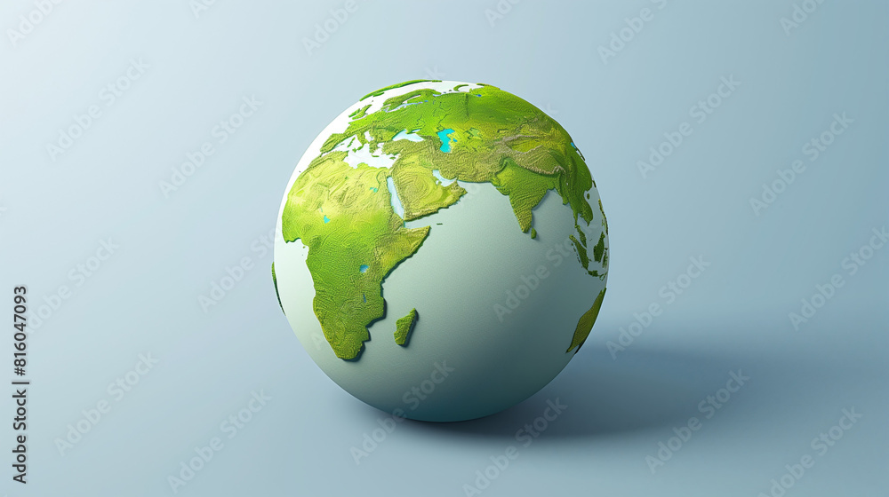 Stylized earth globe with green continents on a plain background, symbolizing, global, environment, conciousness. Stylized earth globe with green continents on a plain background, symbolizing, global, environment, conciousness.