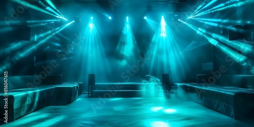 Retro Disco Party with Neon Lights, Silicon Rays, and Techno Music. Concept Retro Disco Party, Neon Lights, Silicon Rays, Techno Music