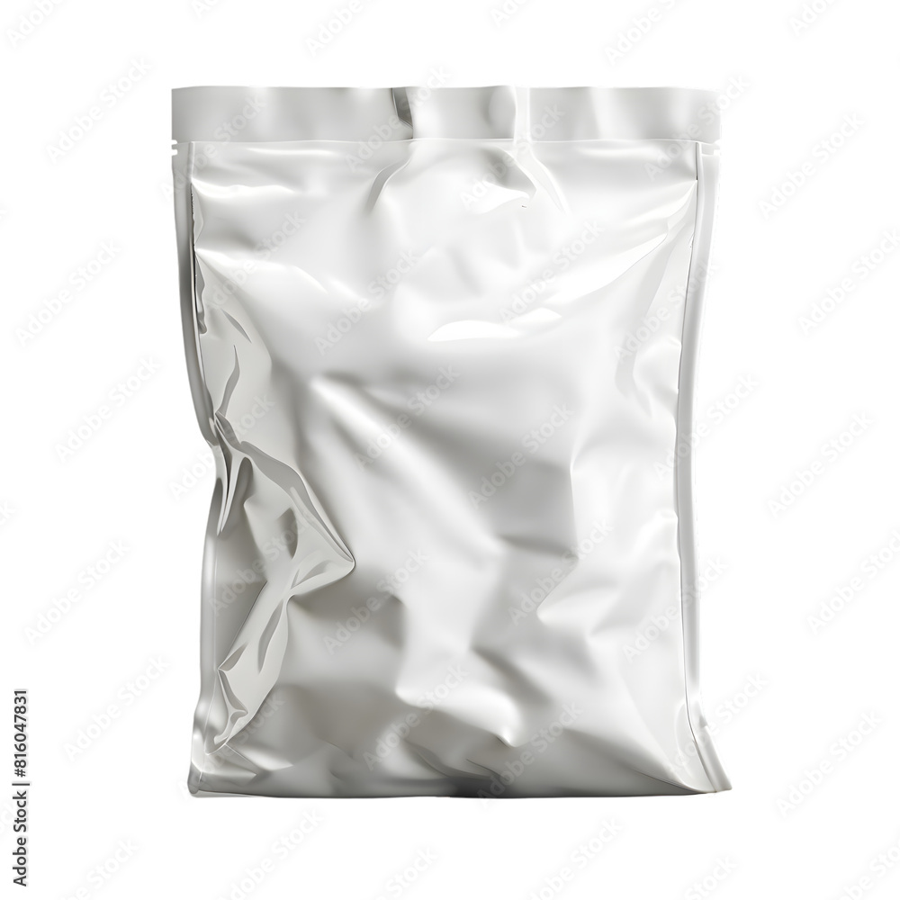 White plastic bag mockup for product isolated on transparent background. 3d blank white plastic bag for packaging design White plastic bag mockup for product isolated on transparent background. 3d blank white plastic bag for packaging design
