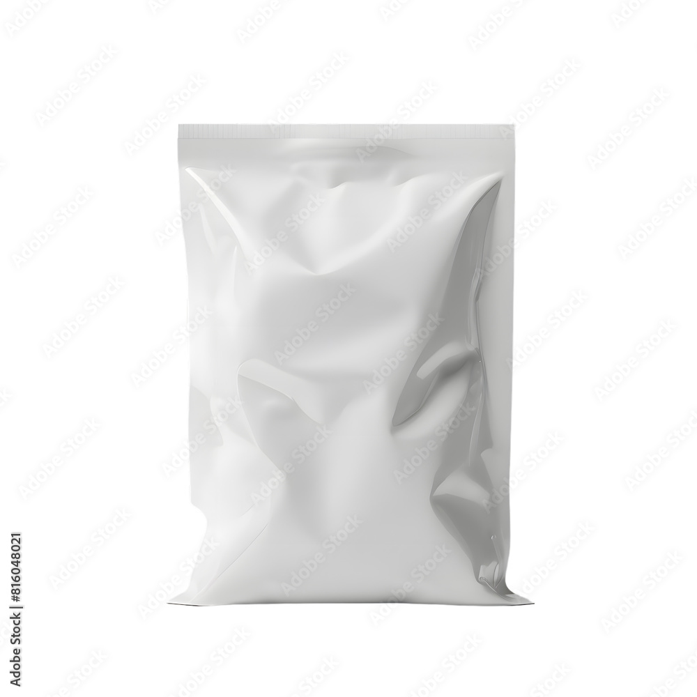 White plastic bag mockup for product isolated on transparent background. 3d blank white plastic bag for packaging design White plastic bag mockup for product isolated on transparent background. 3d blank white plastic bag for packaging design