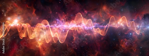 Wave Packet Propagation Through Space A D Rendered Animation Depicting Specific Frequency Wave