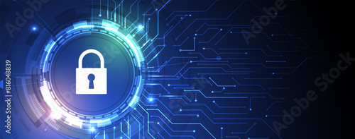 Cyber security and information or network protection. Future cyber technology web services for business and internet project. Vector art