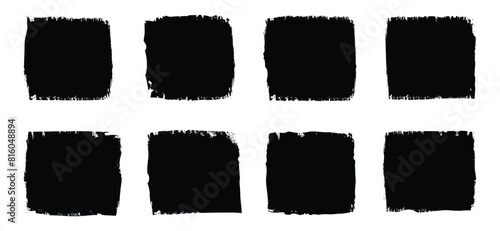 Brush vector collection. Grunge elements, Rectangle brush, Brush stroke, ink paint brush, grunge lines.