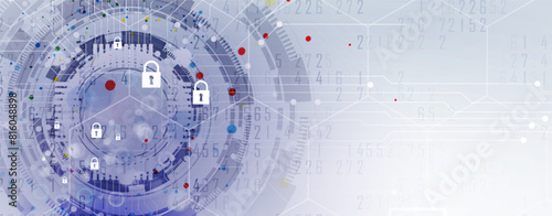 Cyber security and information or network protection. Future cyber technology web services for business and internet project. Vector art