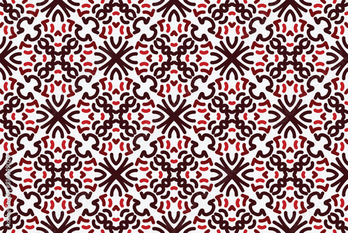 vintage seamless pattern with red and white color