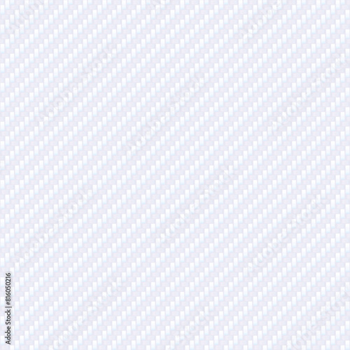 White carbon fiber, vector seamless pattern, photorealistic repeating texture, square scalable modern background
