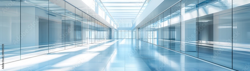Empty modern glass hall. Empty modern glass hall.