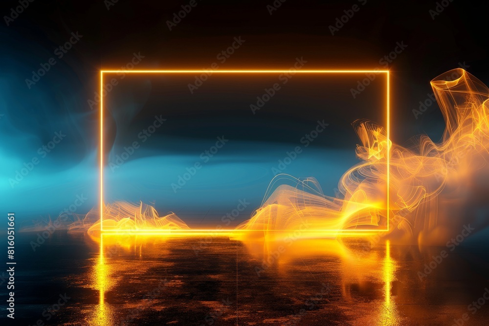 Obraz premium Smoke Sci-Fi square Podium generative ai set . Beautiful simple AI generated image in 4K, unique.